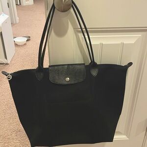 Black Tote Bag LONG CHAMP Auth . Excellent